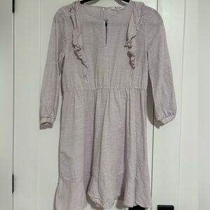 Madewell Ruffle Shoulder Mini Dress Lavender Heather Botanical Size 00